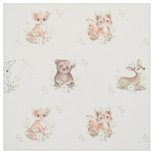 Watercolor Woodland Animals Baby Nursery Tyg