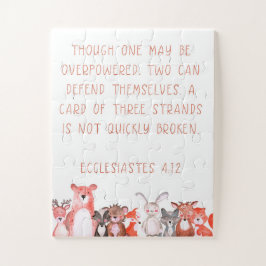 Watercolor Woodland Baby djur Nursery Art Poster Pussel