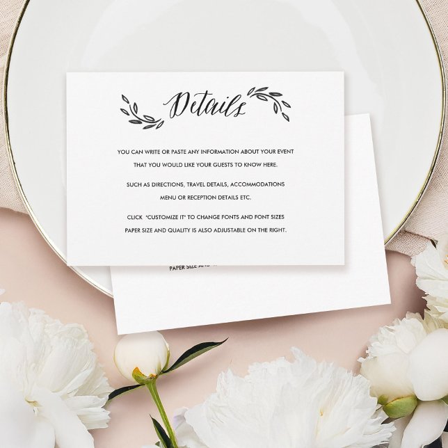 Watercolor Woodland Bröllop Infoga informationskor Tilläggskort (Skapare uppladdad)