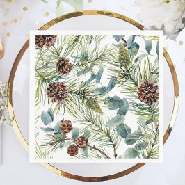 Watercolor Woodland Forest Helgdag Pappersservett