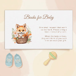 Watercolor Woodland Fox Florals Books for Baby Tilläggskort