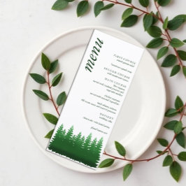 Watercolor Woodland Gräs Bröllop Meny