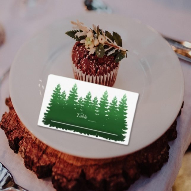 Watercolor Woodland Gräs Bröllop Placeringskort (Skapare uppladdad)