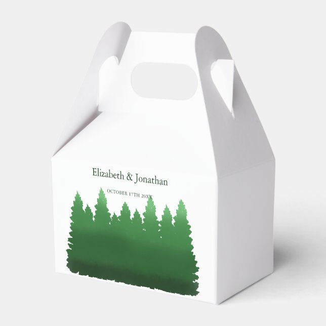 Watercolor Woodland Gräs Bröllop Presentaskar (Framsidan Sidan)