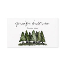 Watercolor Woodland Gräs Träd