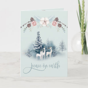 Watercolor Woodland Hjort Kort