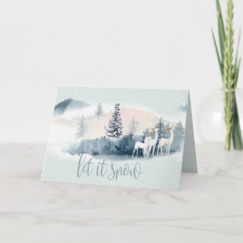 Watercolor Woodland Hjort Kort