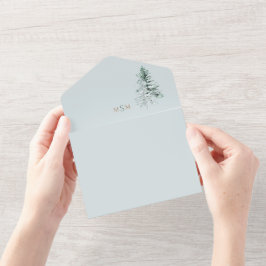 Watercolor Woodland Monogram Bröllop