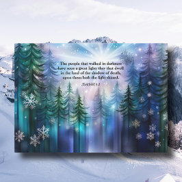 Watercolor Woodland Scripture Christian jul Julkort