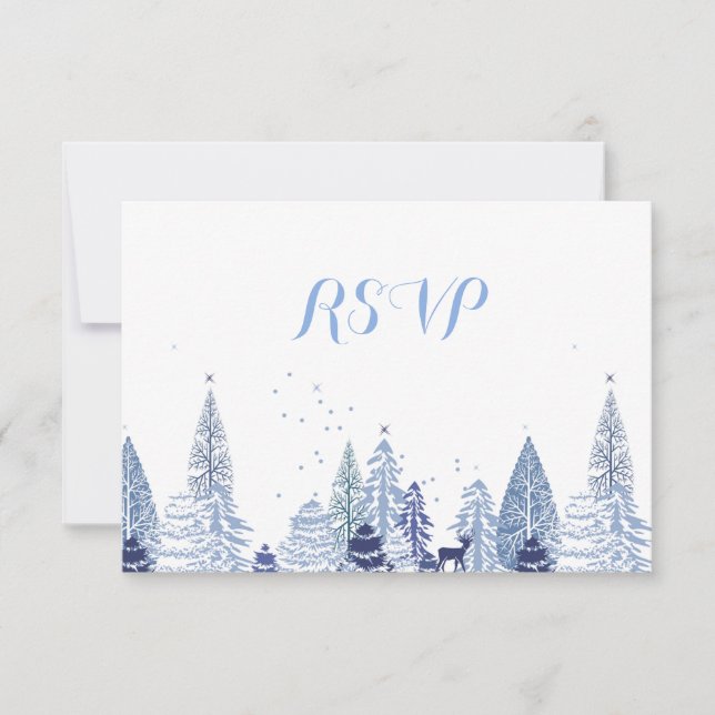 Watercolor Woodland Snöflingor Winter Wedlings OSA (Framsida)