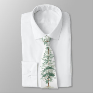 Watercolor Woodland Spruce Träd Slips