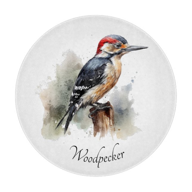 Watercolor Woodland Woodpecker, anpassningsbar (Framsidan)