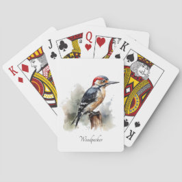 Watercolor Woodland Woodpecker, anpassningsbar Casinokort
