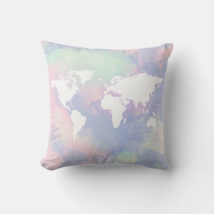 Watercolor World-karta Utomhuskudde