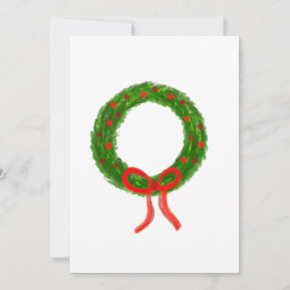 Watercolor Wreath Greeting Card Christmas  Julkort