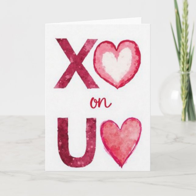 Watercolor Xoxo You Card Kort (Framsida)