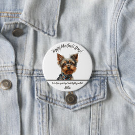 Watercolor Yappy Yorkie Mors dag Knapp