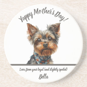 Watercolor Yappy Yorkie Mors dag Underlägg