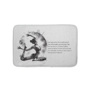 Watercolor Yoga Reiki One-Legged Kung Pigeon Pose Badrumsmatta