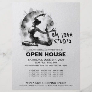 Watercolor Yoga Reiki One-Legged Kung Pigeon Pose Reklamblad