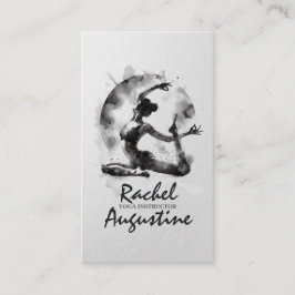 Watercolor Yoga Reiki One-Legged Kung Pigeon Pose Visitkort