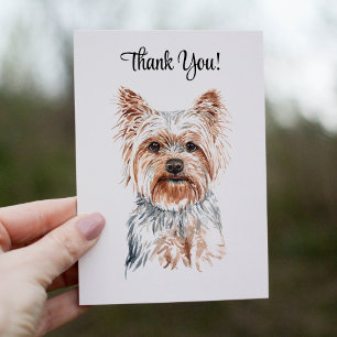 Watercolor Yorkie Tack Kort
