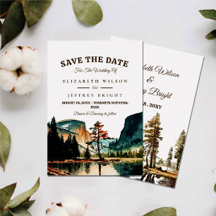 Watercolor Yosemite National Park Bröllop Ca US I Inbjudningar
