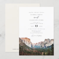 Watercolor Yosemite nationalpark Skyline Bröllop