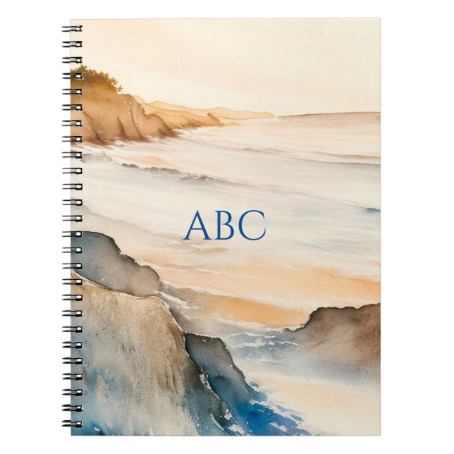 Watercolor Zen fredligt Kusten Anteckningsbok (Framsidan)
