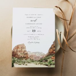 Watercolor Zion nationalpark Bröllop Inbjudningar