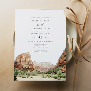 Watercolor Zion nationalpark Bröllop Inbjudningar