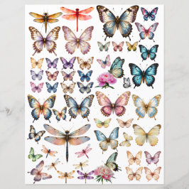 WatercolorFjäril set för fussy cut