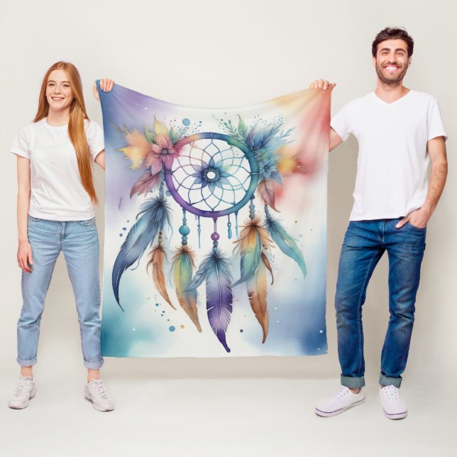 Watercolors dreamcatcher fleecefilt (På plats)