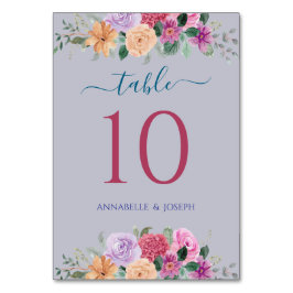 watercolors Florals Modern Botanical Wedding Bordsnummer