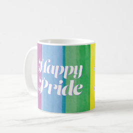 Watercolors Happy Pride Regnbåge Kaffemugg