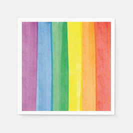 Watercolors Pride Regnbåge Pappersservett