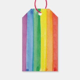 Watercolors Pride Regnbåge Presentetikett