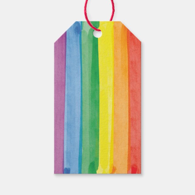 Watercolors Pride Regnbåge Presentetikett (Framsidan)