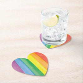 Watercolors Pride Regnbåge Underlägg Papper