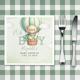 WatercolorTeddy Bear Baby Shower Boy Party Pappersservett