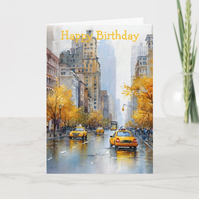 Watercolour Autumn in New York Kort (Framsida)