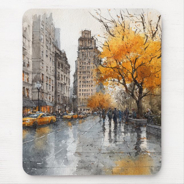 Watercolour Autumn in New York Musmatta (Framsidan)