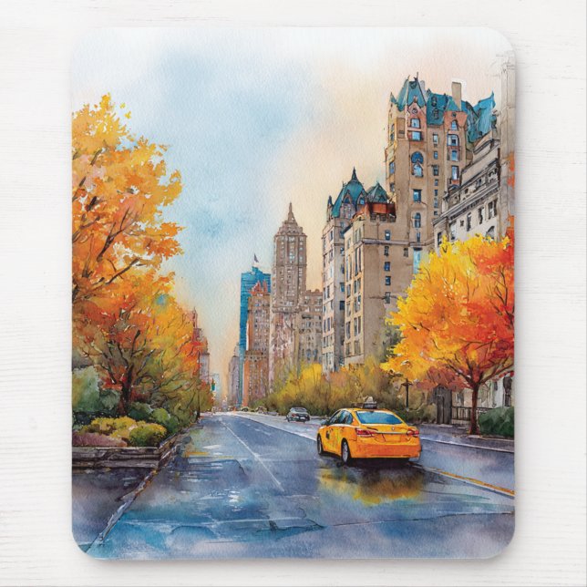 Watercolour Autumn in New York Musmatta (Framsidan)