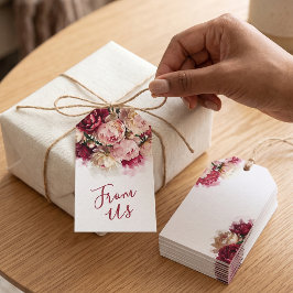 Watercolour Blommor | Elegant Peony Från Oss Presentetikett