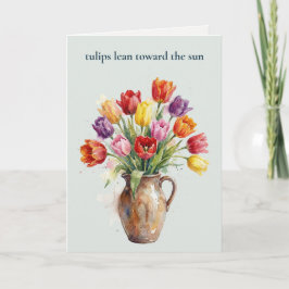 Watercolour Blommor | Tulpaner Modern Mors Dag Helgkort