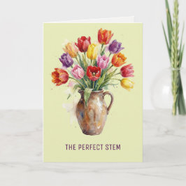 Watercolour Blommor | Tulpaner Rolig Mors Dag Helgkort