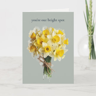 Watercolour Blooms | Narciss Modern Mors Dag Helgkort