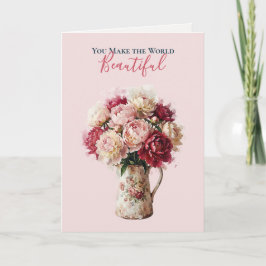 Watercolour Blooms | Peony Classic Mors Dag Helgkort