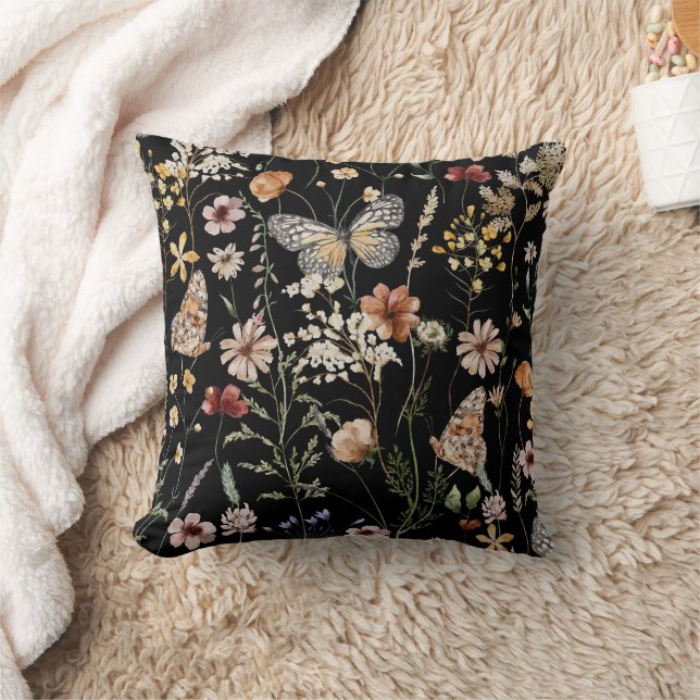 Watercolour Boho Floral  Kudde (Filt)