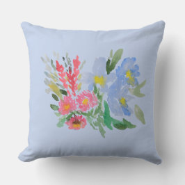 Watercolour bouquet throe pillow kudde